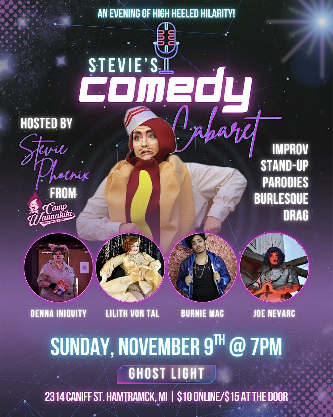 Stevie's Comedy Cabaret @ Ghost Light, 9 November | Event in Hamtramck | AllEvents