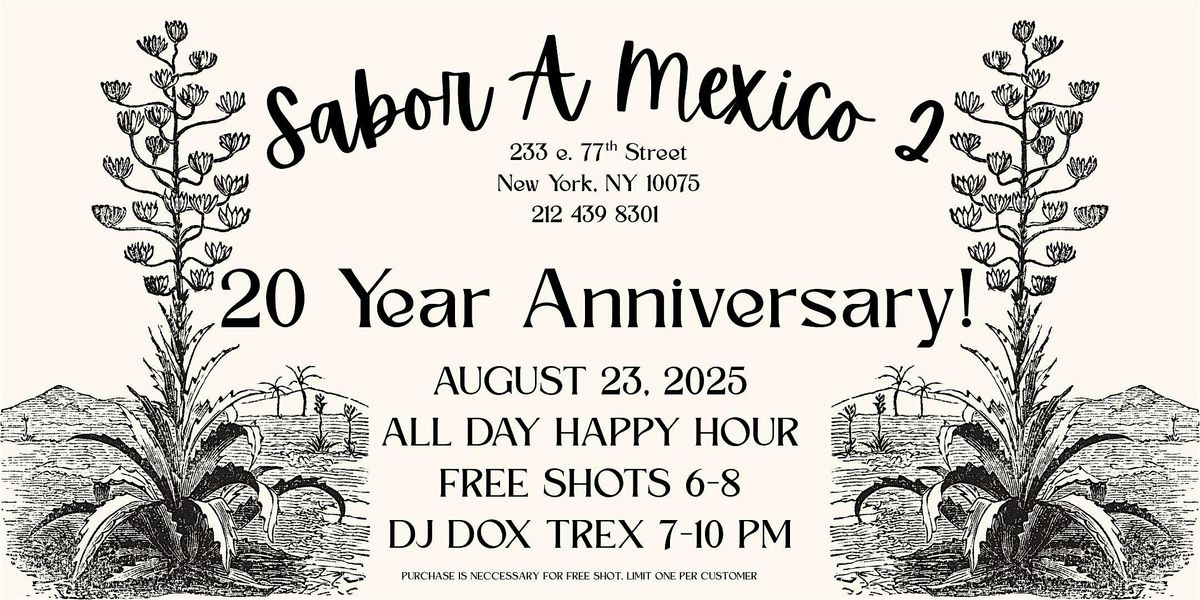Sabor A Mexico II 20th Anniversary, 13 September | Event in New York | AllEvents
