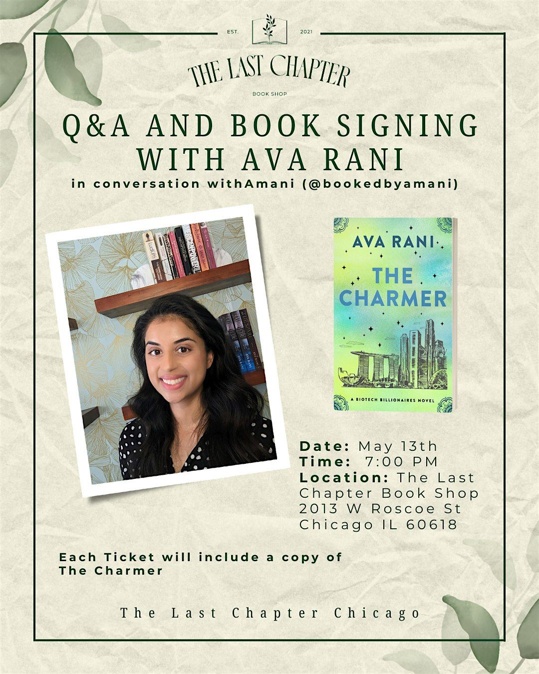 Q&A and Book Signing with Ava Rani, 14 May | Event in Chicago | AllEvents