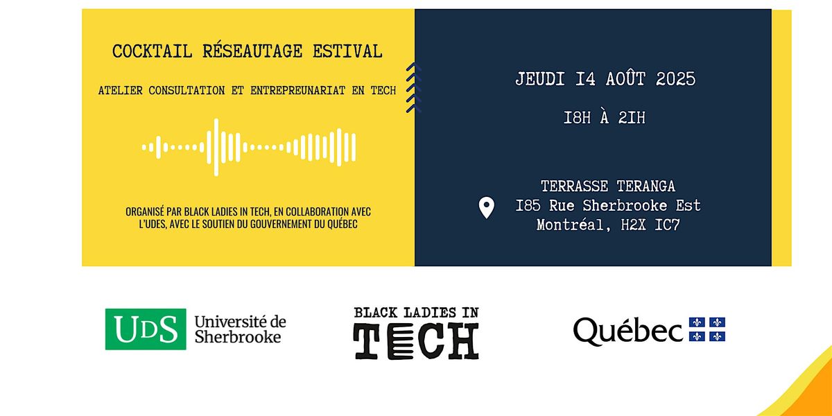 Cocktail réseautage - Consultation en tech, 14 August | Event in Montréal | AllEvents