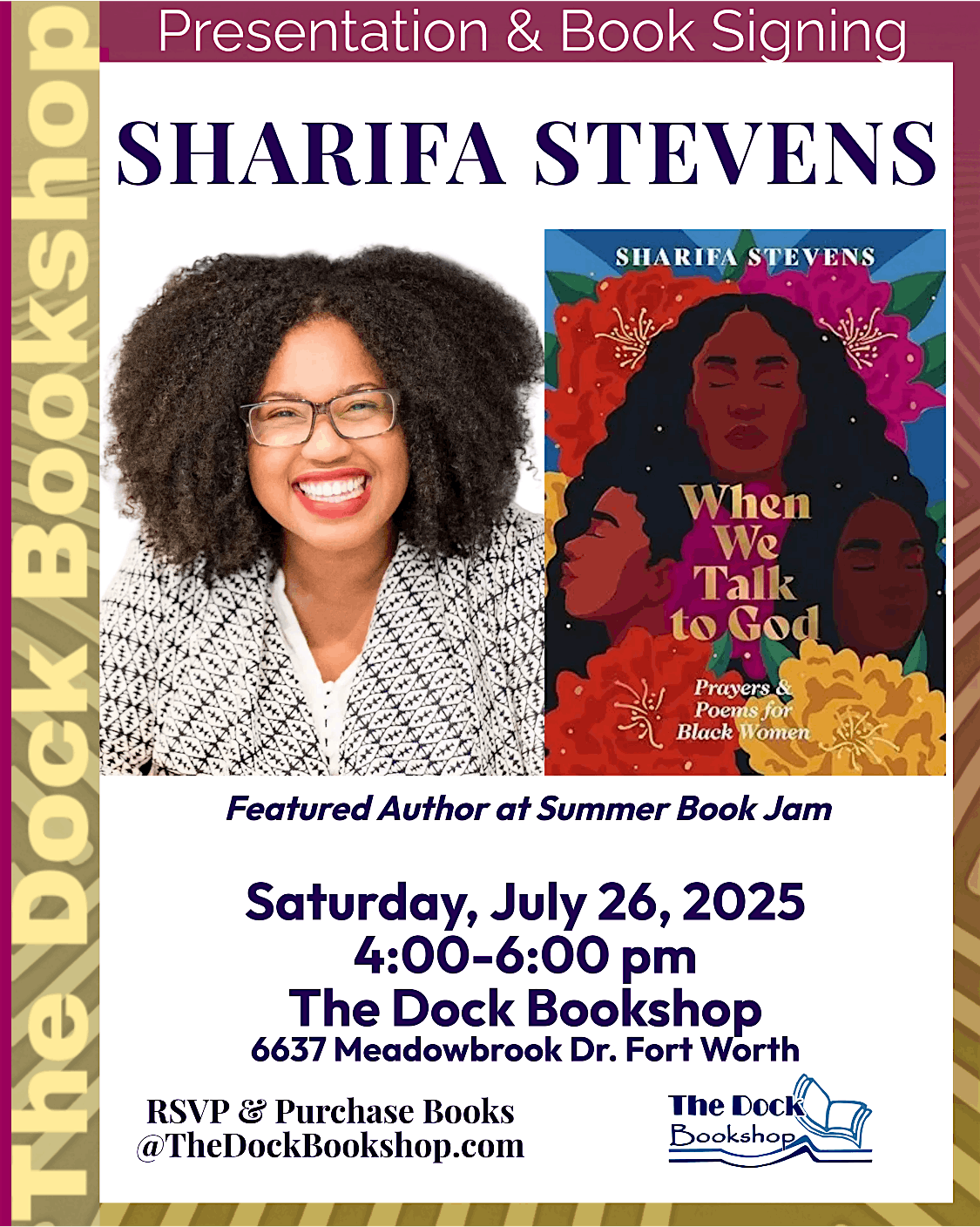 Sharifa Stevens - "When We Talk to God" Presentation & Book Signing | Event in Fort Worth | AllEvents