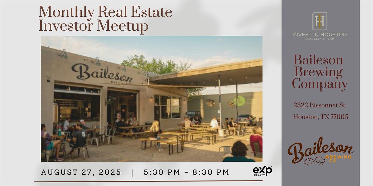 Monthly Real Estate Investor Meetup, 27 August | Event in Houston | AllEvents