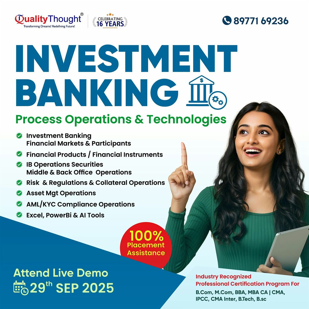 Free Demo on Investment Banking Training – By Quality Thought | Event in Hyderabad | AllEvents
