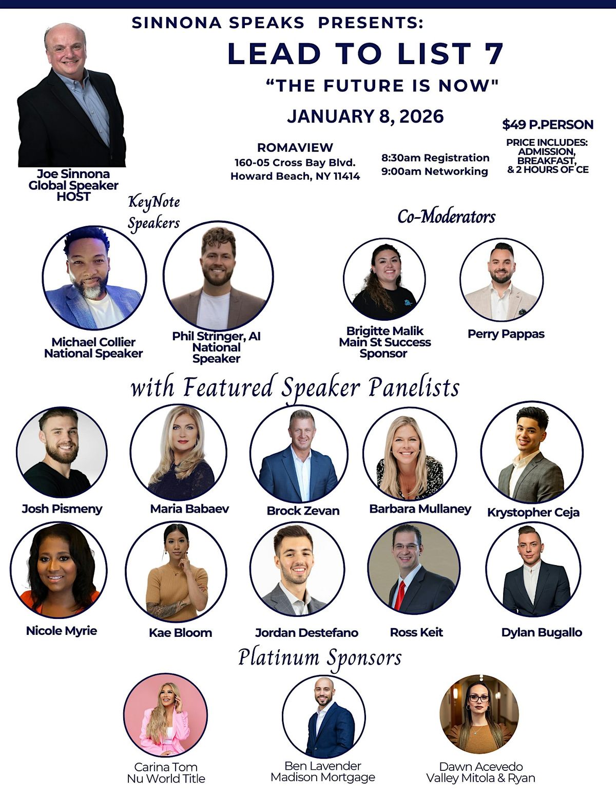 Sinnona Speaks: Lead to List 7: The Future is Now!, 8 January | Event in Queens | AllEvents