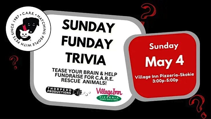 Sunday Funday Trivia and Pizza Fundraiser for C.A.R.E., 4 May | Event in Skokie | AllEvents