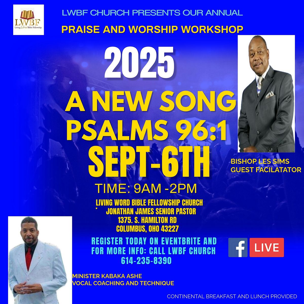ANNUAL LWBF PRAISE &WORSHIP WORKSHOP 2025, 6 September | Event in Columbus | AllEvents