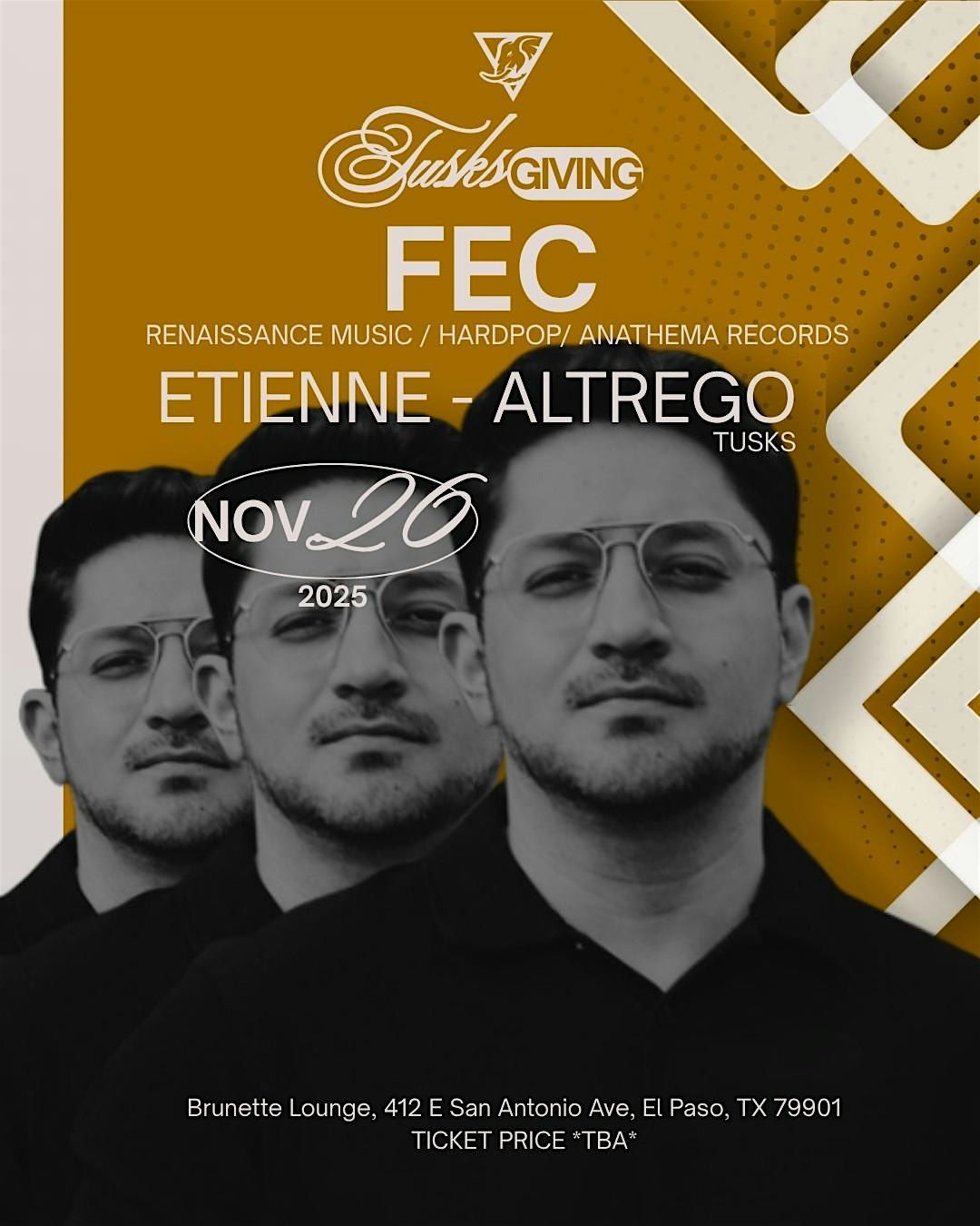 TUSKSGIVING w/ FEC/Renaissance Music/Anathema Records/Hardpop, 26 November | Event in El Paso | AllEvents