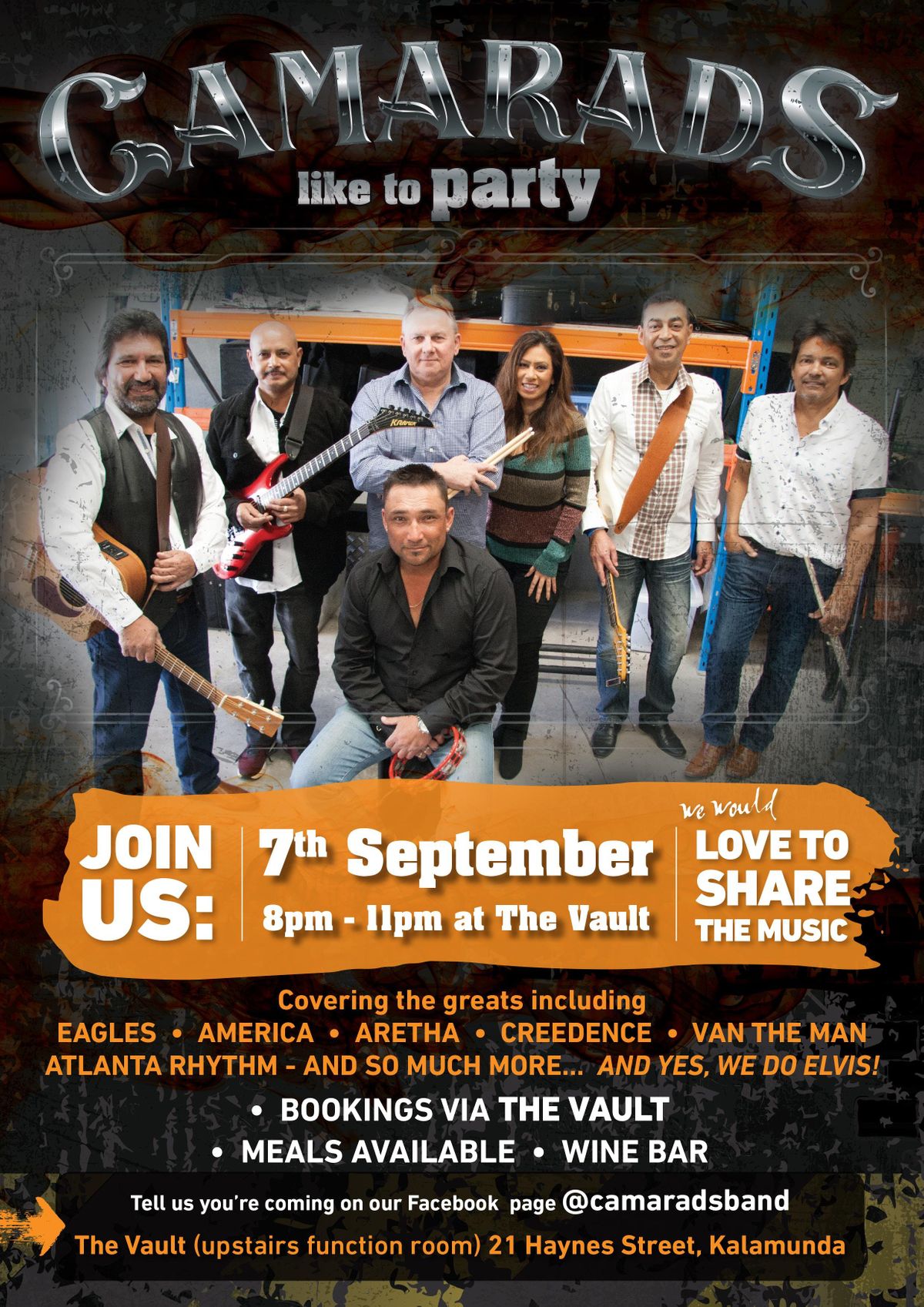 CAMARADS AT THE VAULT, The Vault Restaurant, Kalamunda, 7 September