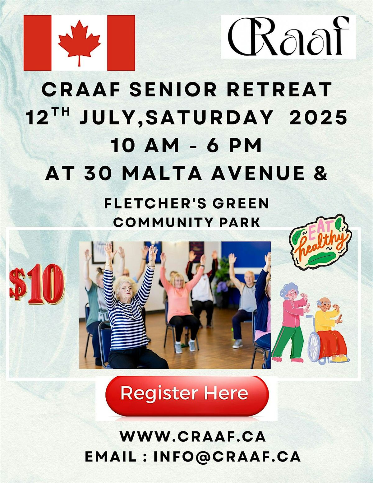 CRAAF SENIOR  RETREAT, 12 July | Event in Brampton | AllEvents