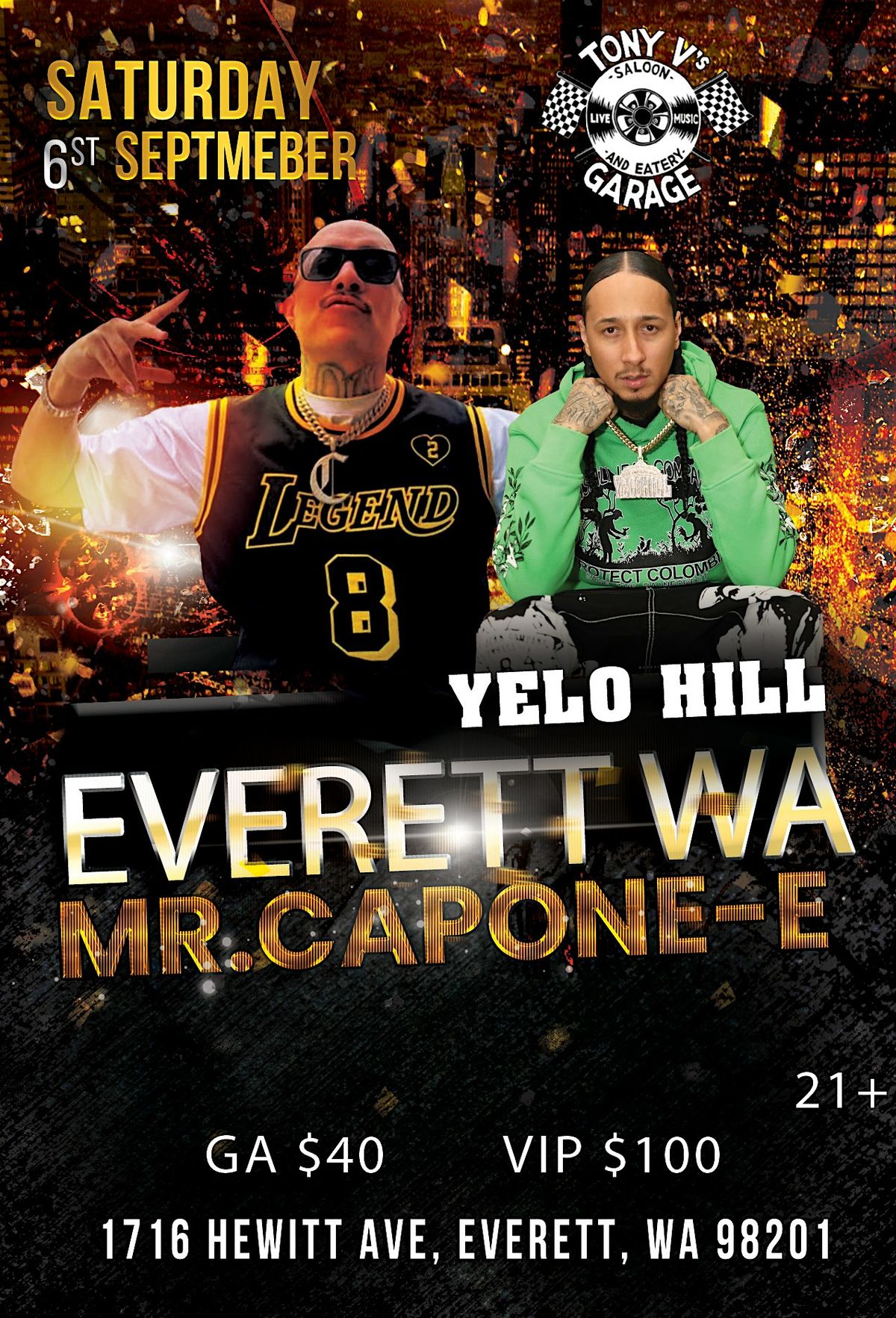 Mr.Capone-E & Yelo Hill Live in Everett WA Sep 6, 6 September | Event in Everett | AllEvents