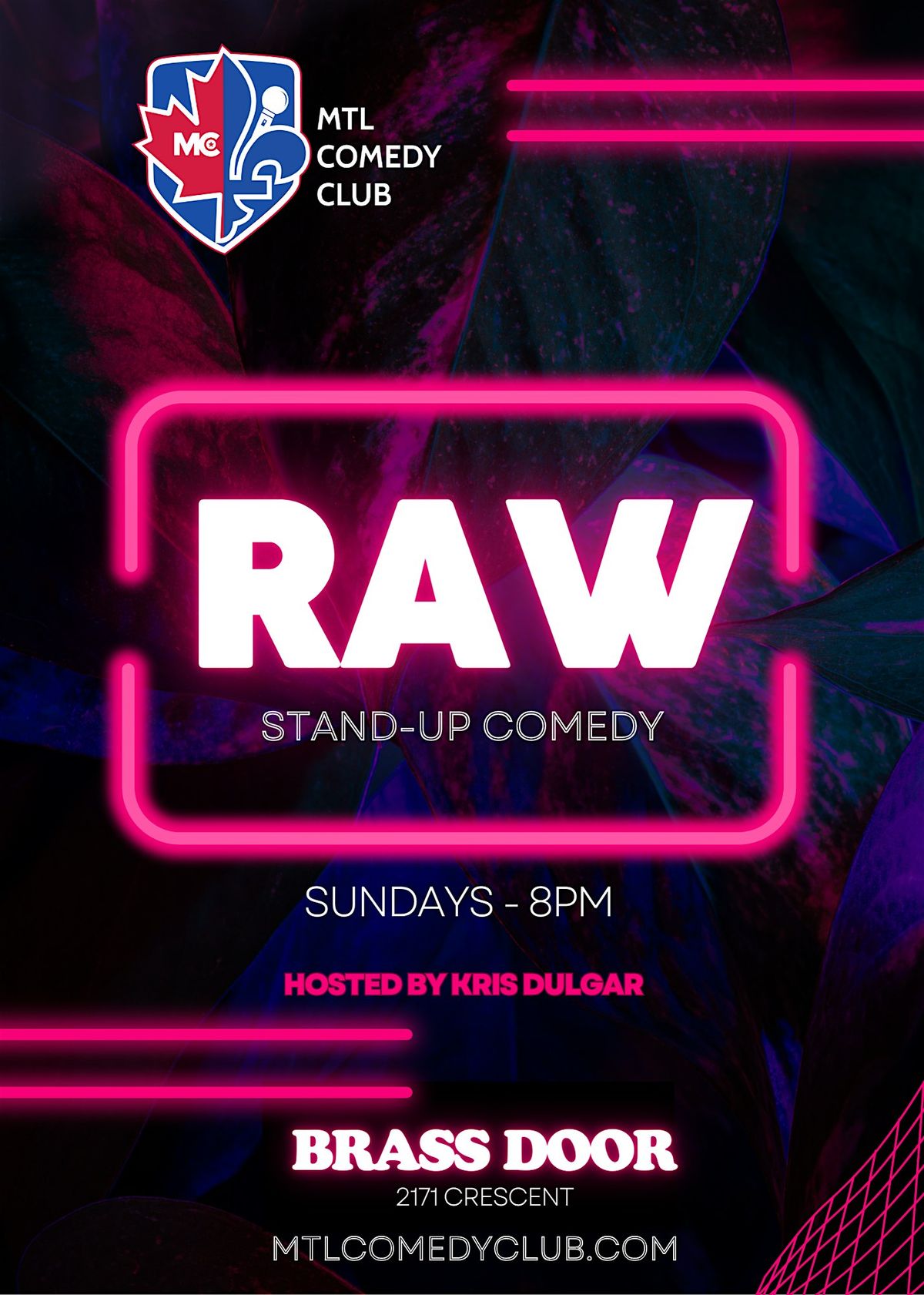 SUNDAY JANUARY 25TH, 2025 | RAW! A Stand-Up Comedy Show, 25 January | Event in Montréal | AllEvents
