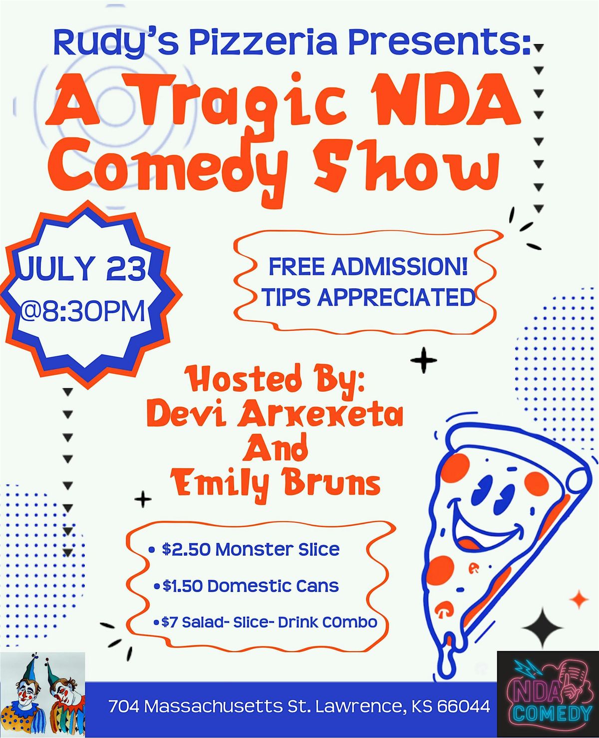 A Tragic NDA Comedy Show @ Rudy's | Event in Lawrence | AllEvents
