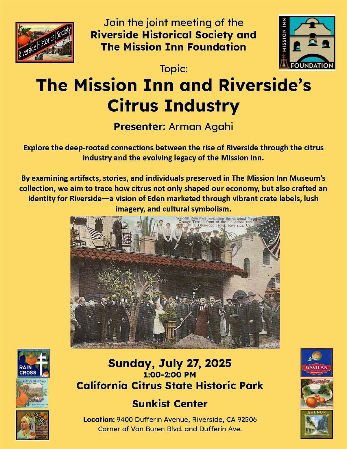 The Mission Inn and Riverside's Citrus Industry, 27 July | Event in Riverside | AllEvents
