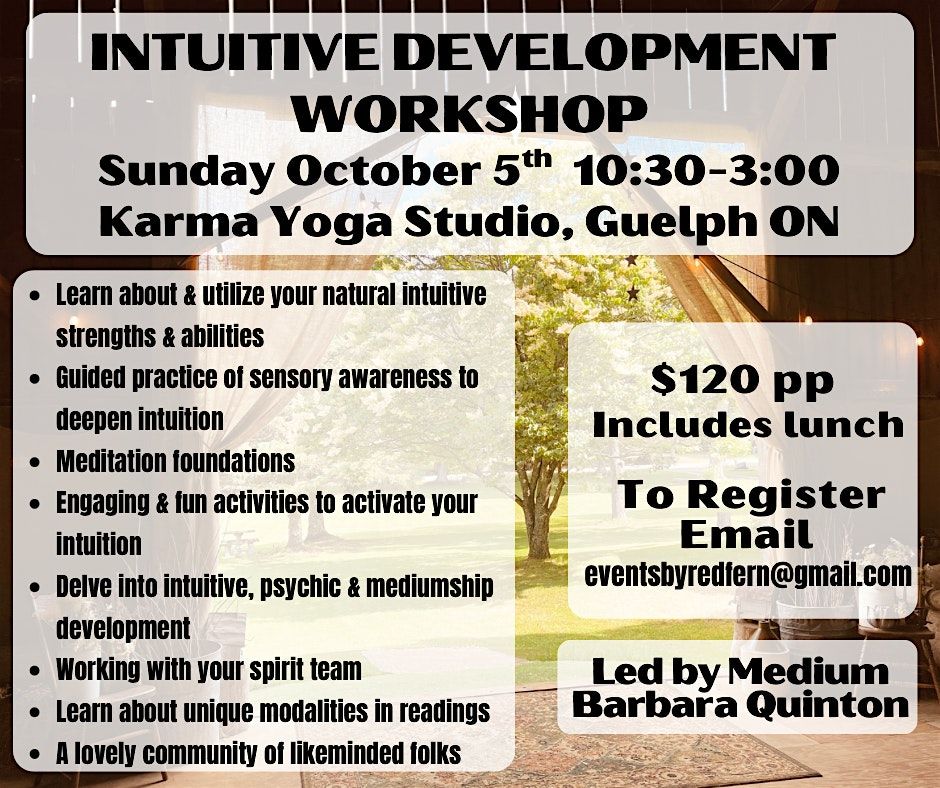 Intuitive Development Workshop, 5 October | Event in Guelph | AllEvents