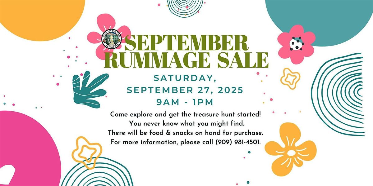 September Rummage Sale, 27 September | Event in Upland | AllEvents