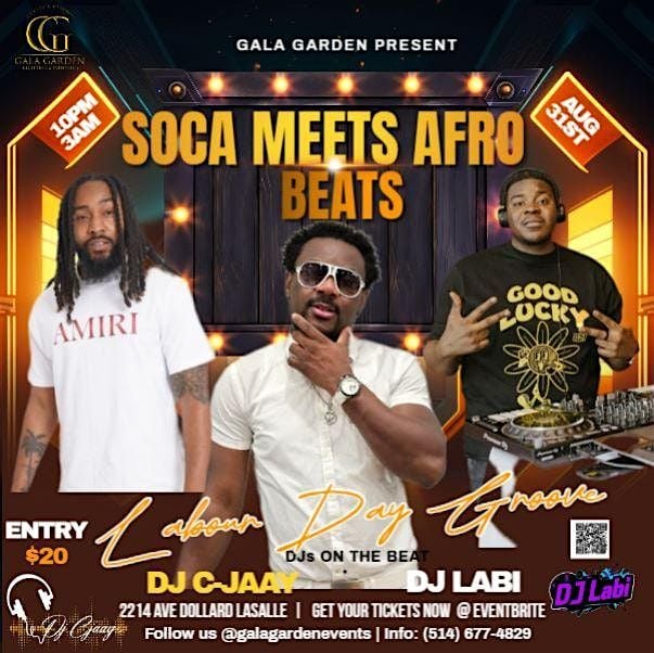 Soca Meets Afro Beats, 31 August | Event in Montréal | AllEvents
