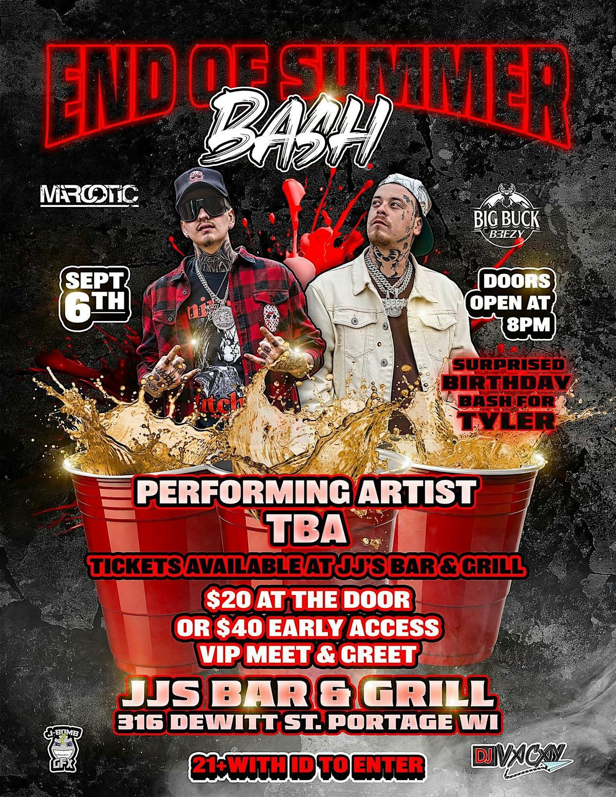 End Of Summer Bash @ JJs Bar & Grill, 6 September | Event in Portage | AllEvents