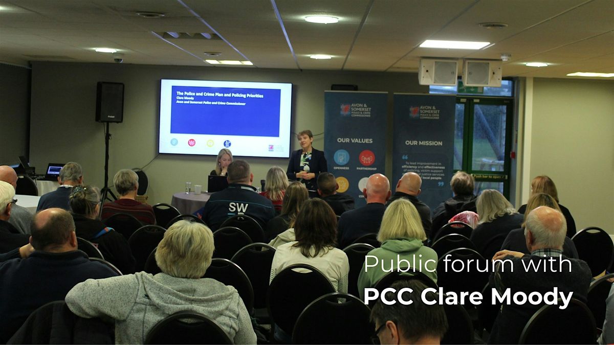 Public Forum with PCC Clare Moody - Somerset West, 22 July | Event in Taunton | AllEvents