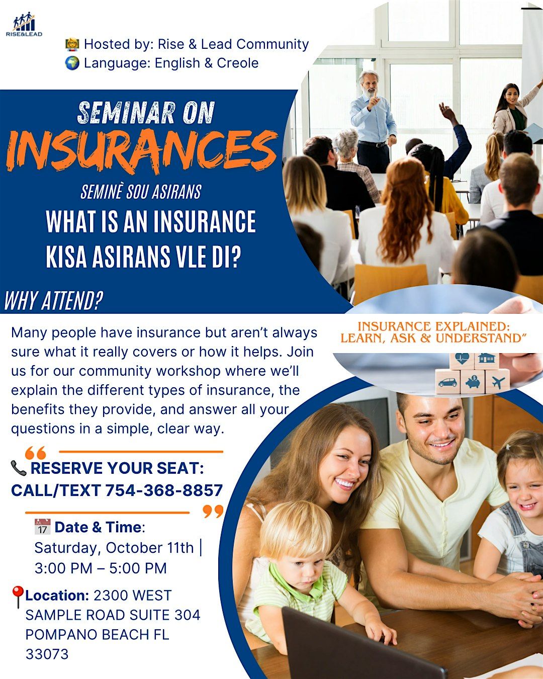 Seminar on insurance: Learn, ask & Understand, 11 October | Event in Pompano Beach | AllEvents