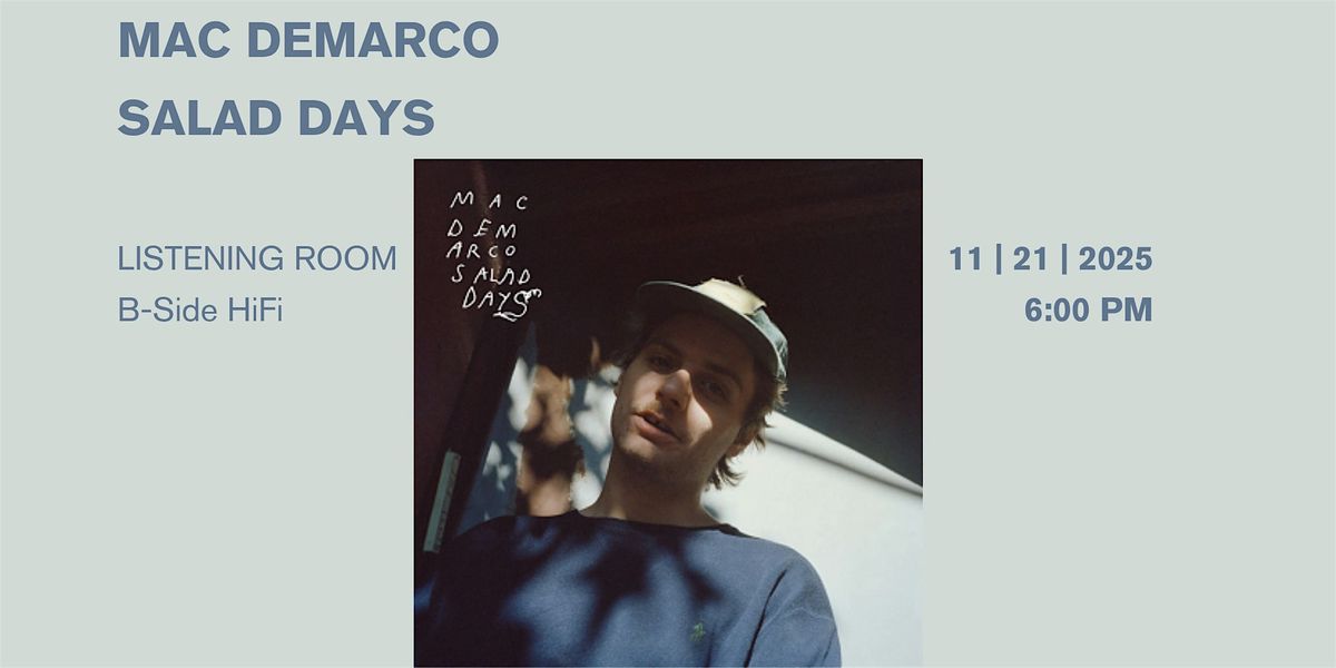 Mac Demarco: Salad Days, 21 November | Event in Provo | AllEvents