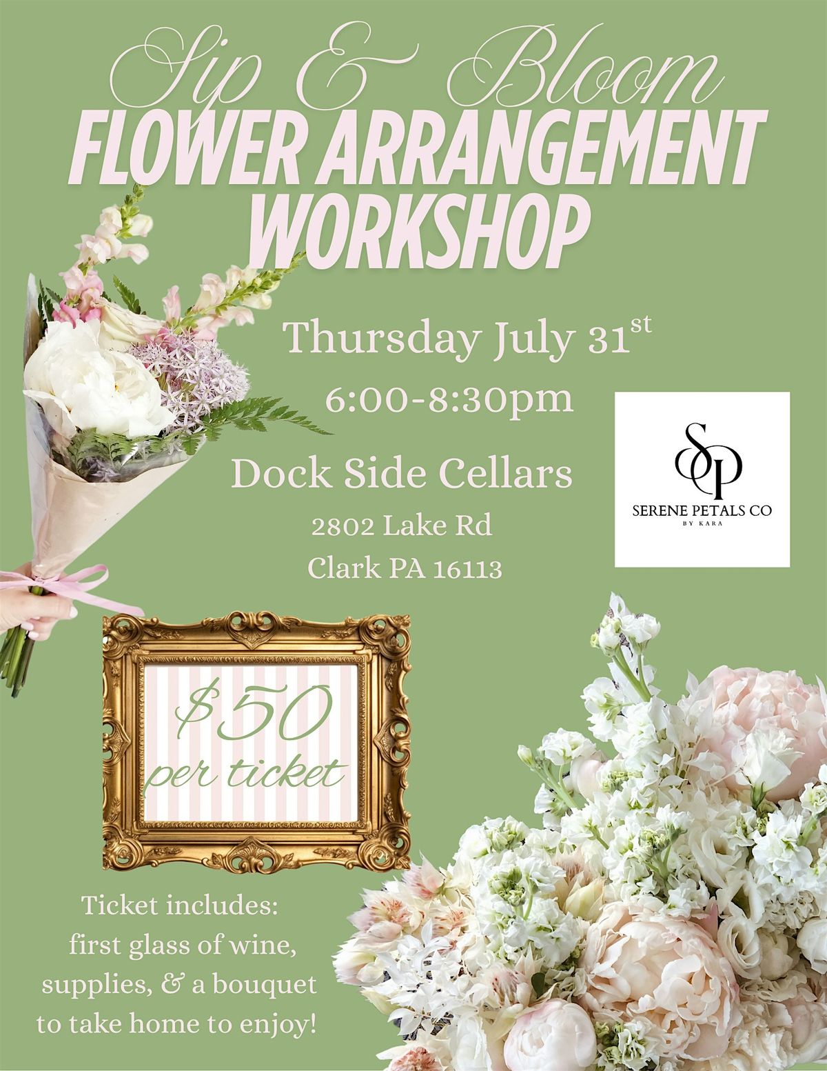 Sip & Bloom: Flower Bouquet Workshop, 31 July | Event in Clark | AllEvents
