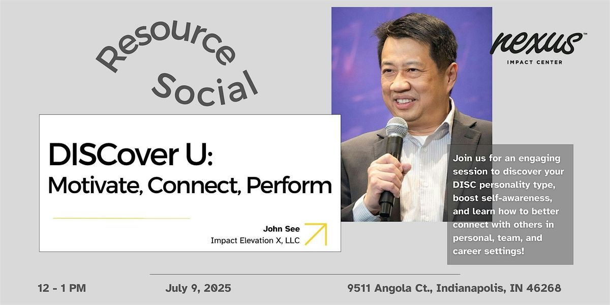 DISCover U:  Motivate, Connect, Perform, 9 July | Event in Indianapolis | AllEvents