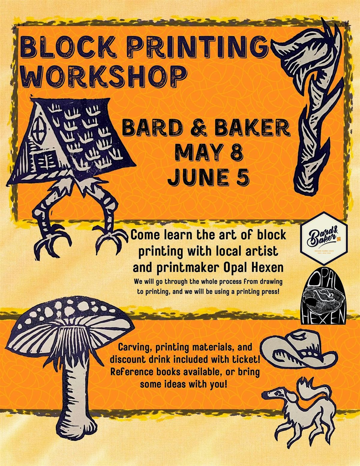 Block Printing Workshop, 8 May | Event in Troy | AllEvents