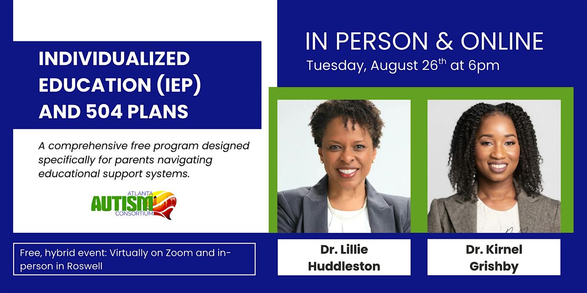 Individualized Education (IEP) and 504 Plans (Atlanta Autism Consortium), 26 August | Event in Roswell | AllEvents