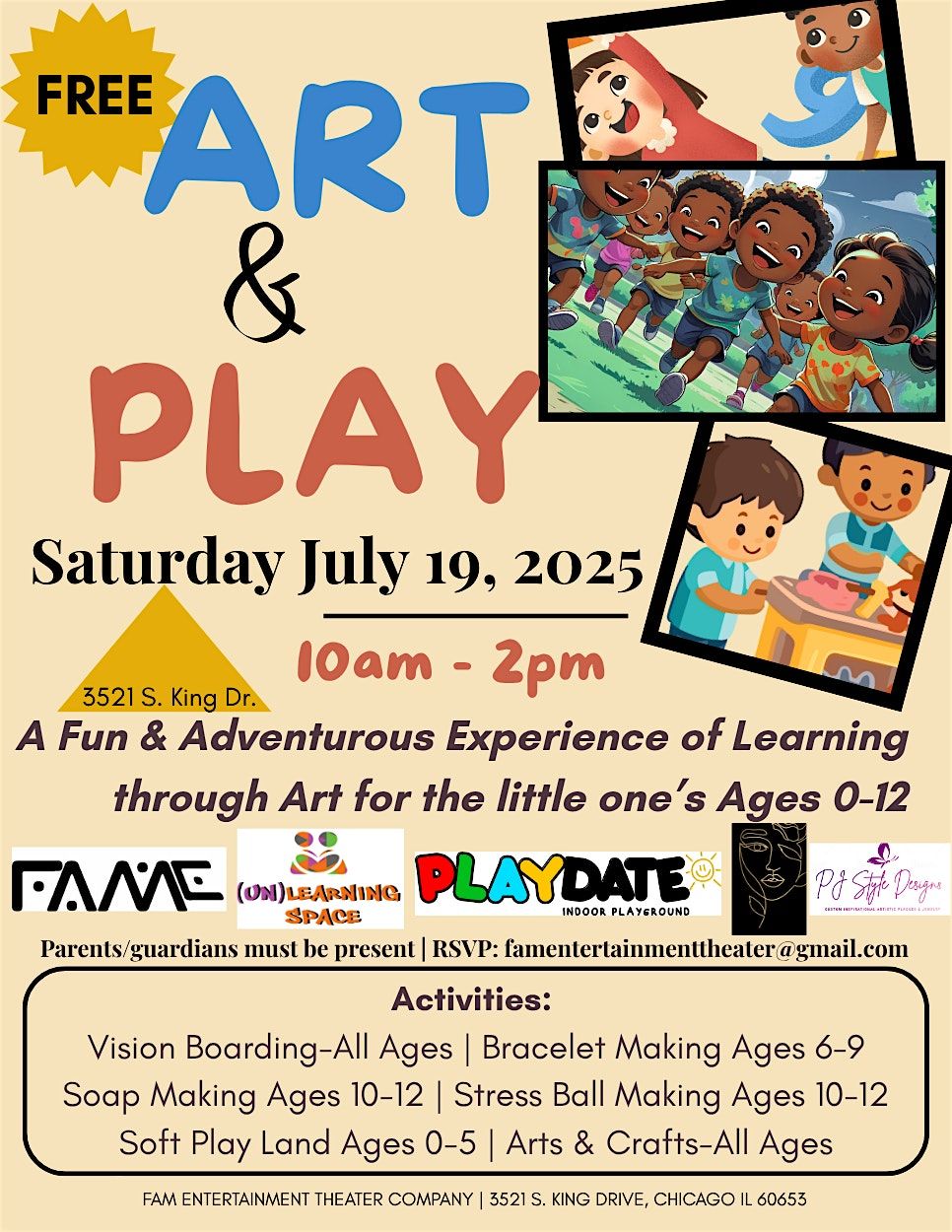 ART & PLAY SATURDAY in Bronzeville!  Harnessing Expression through Arts., 19 July | Event in Chicago | AllEvents