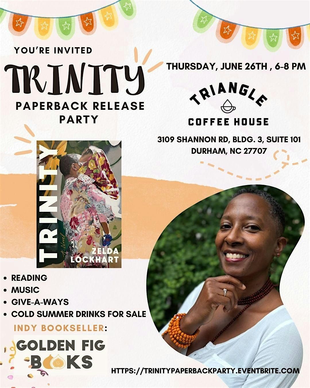 TRINITY by Zelda Lockhart Paperback Release Party, 26 June | Event in Durham | AllEvents