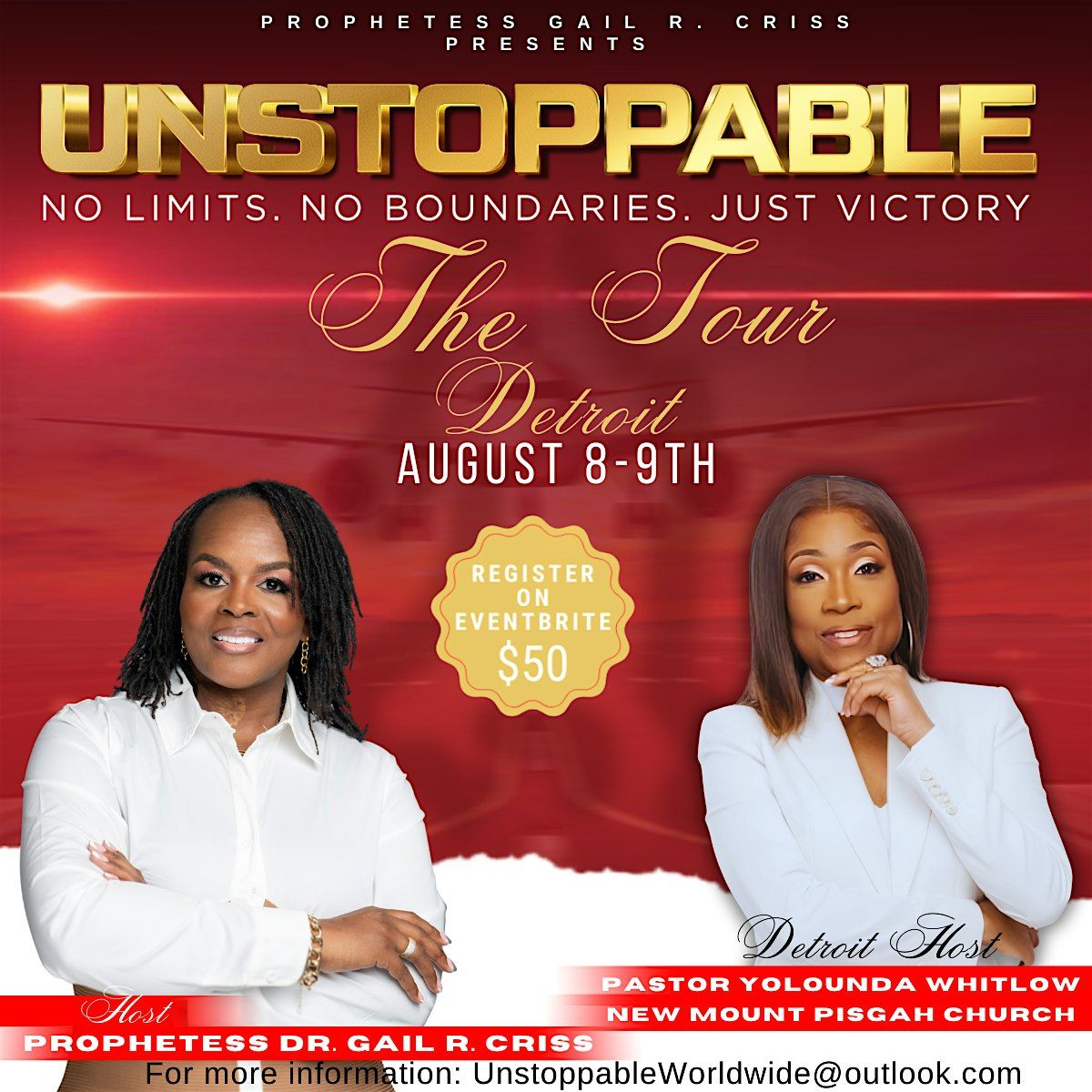 The UNSTOPPABLE Tour - No limits, No Boundaries, Just Victory, 8 August | Event in Detroit | AllEvents