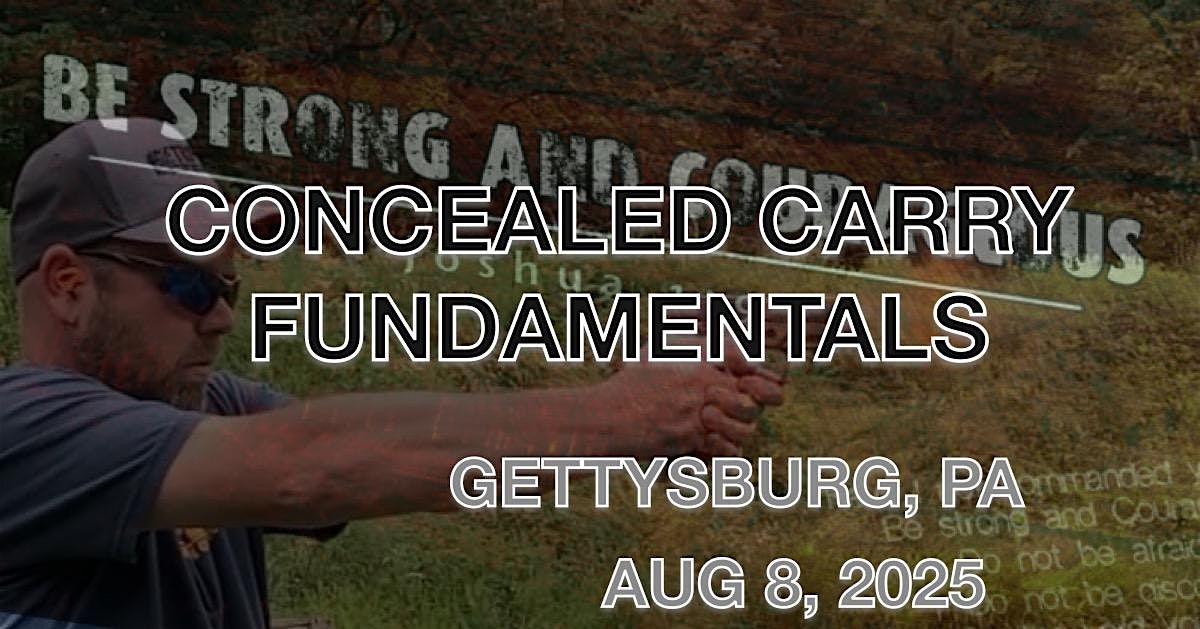 SELF DEFENSE PISTOL: CONCEALED CARRY FUNDAMENTALS: LEVEL 1, 8 August | Event in Gettysburg | AllEvents