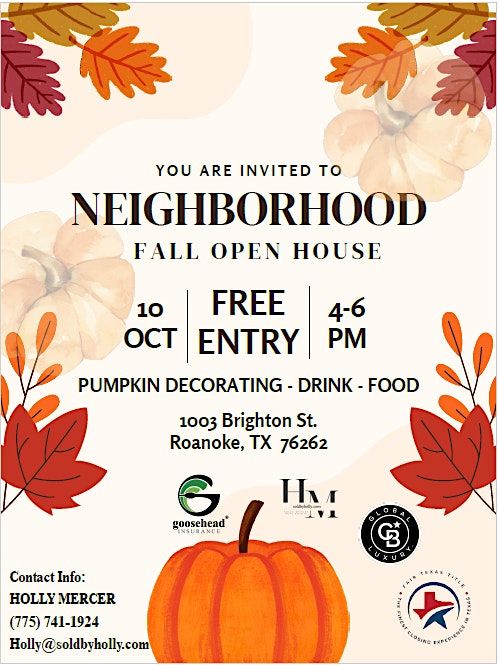 Neighborhood Fall Party and Open House, 10 October | Event in Roanoke | AllEvents
