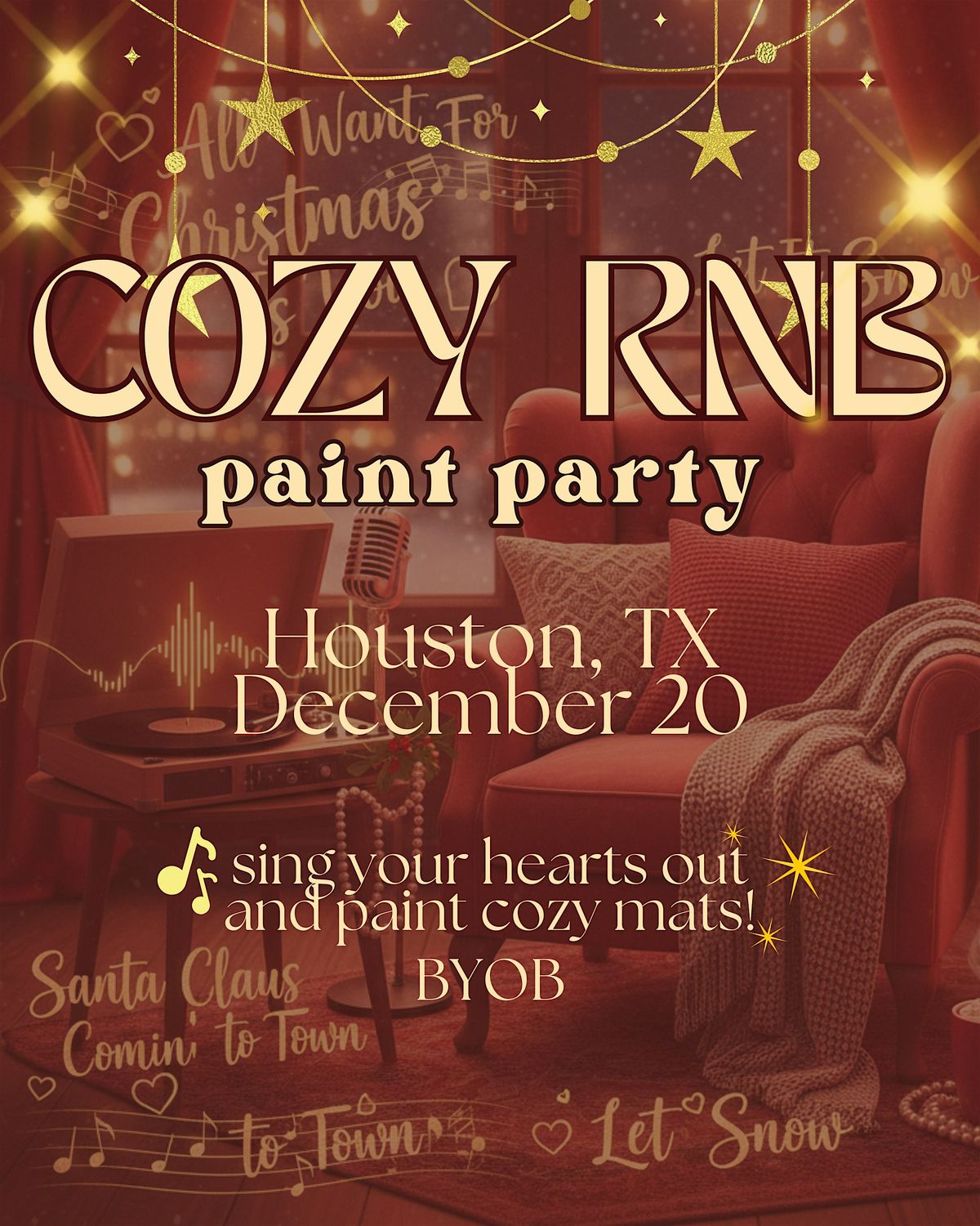 Cozy RNB Mat Paint N Sip Party, 20 December | Event in Houston | AllEvents