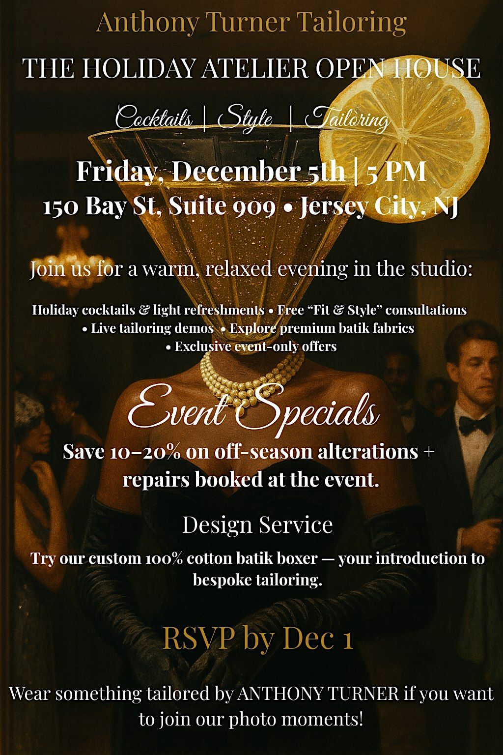 THE HOLIDAY ATELIER OPEN HOUSE, 5 December | Event in Jersey City | AllEvents