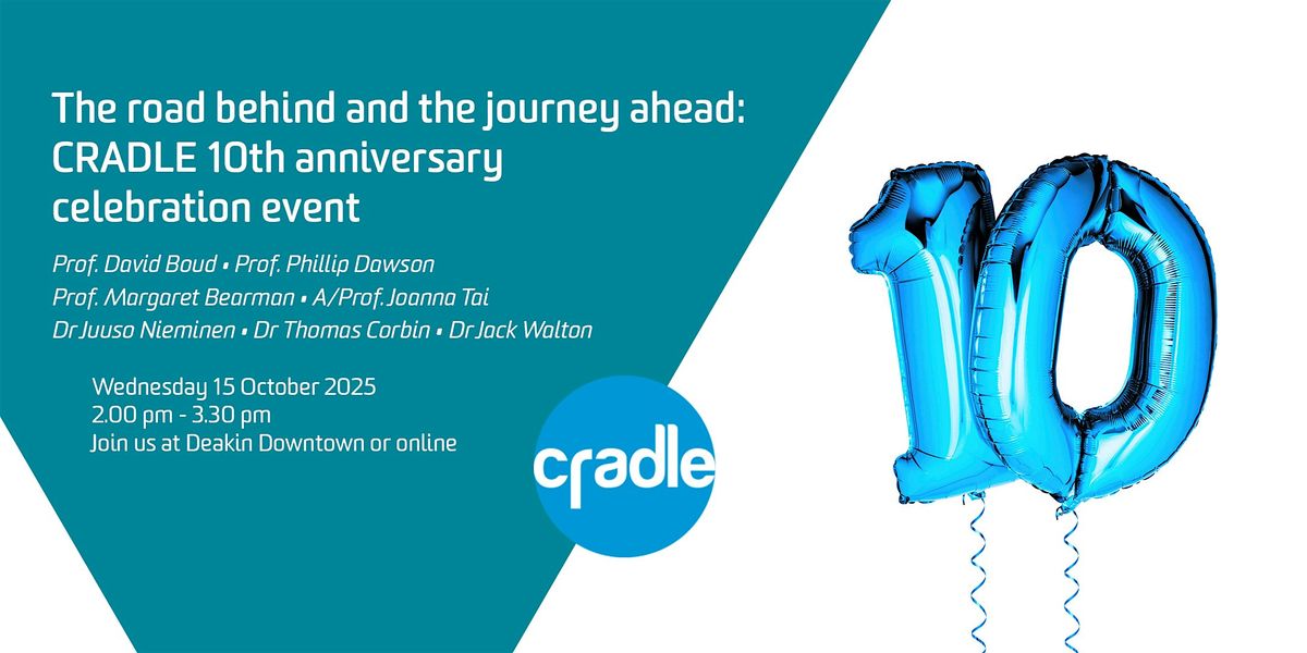 The road behind and the journey ahead: CRADLE 10th anniversary celebration, 15 October | Event in Melbourne
