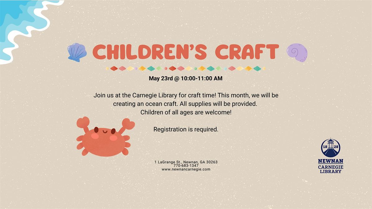 Children's Craft: Ocean, 23 May | Event in Newnan | AllEvents