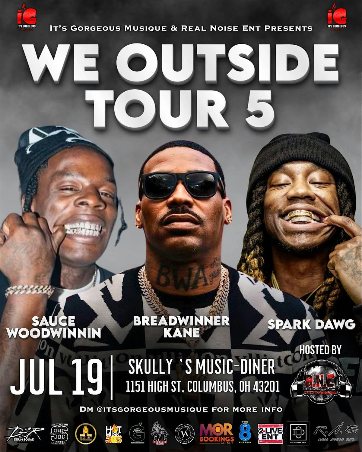 We Outside Tour Pt. 5 : Breadwinner Kane & Spark Dawg & Sauce WoodWinnin, 19 July | Event in Columbus