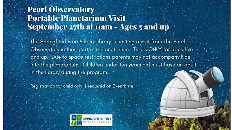 Pop Up Planetarium - Ages 5 and Up - Springfield Residents, 27 September | Event in Springfield | AllEvents