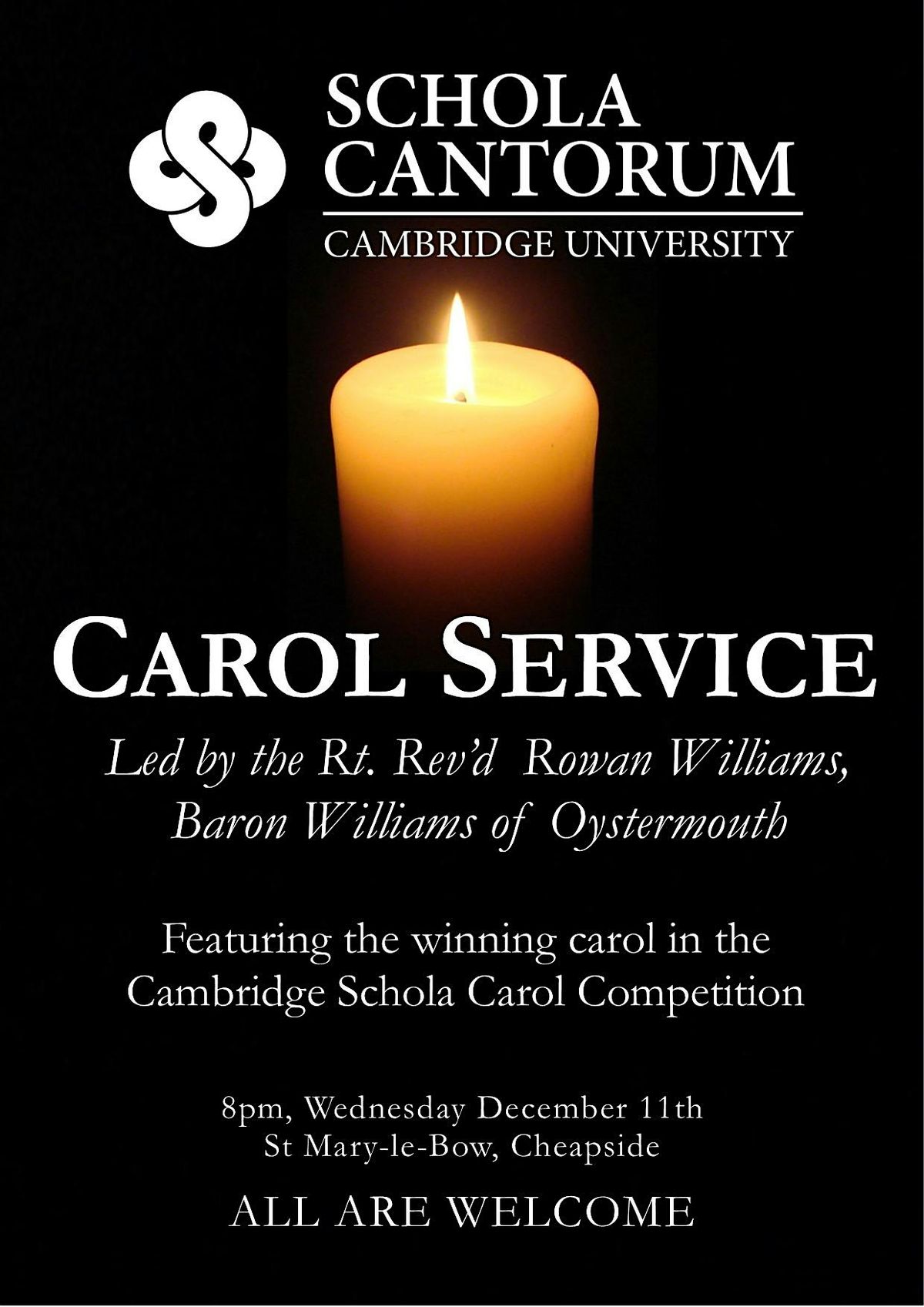 Carol Service by Cambridge University Schola Cantorum, with Rowan Williams, 11 December | Event in London
