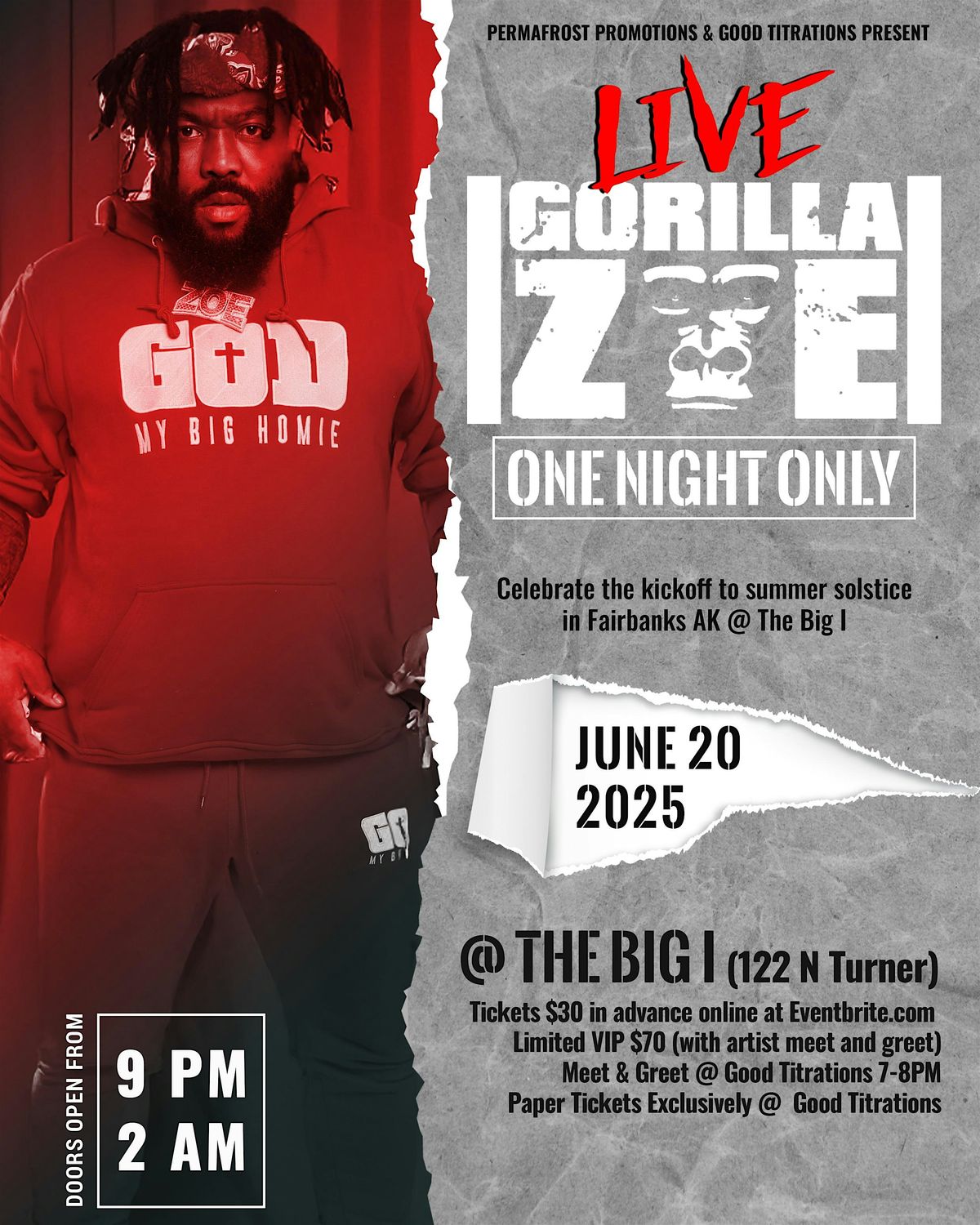 Gorilla Zoe in Fairbanks, 20 June | Event in Fairbanks | AllEvents