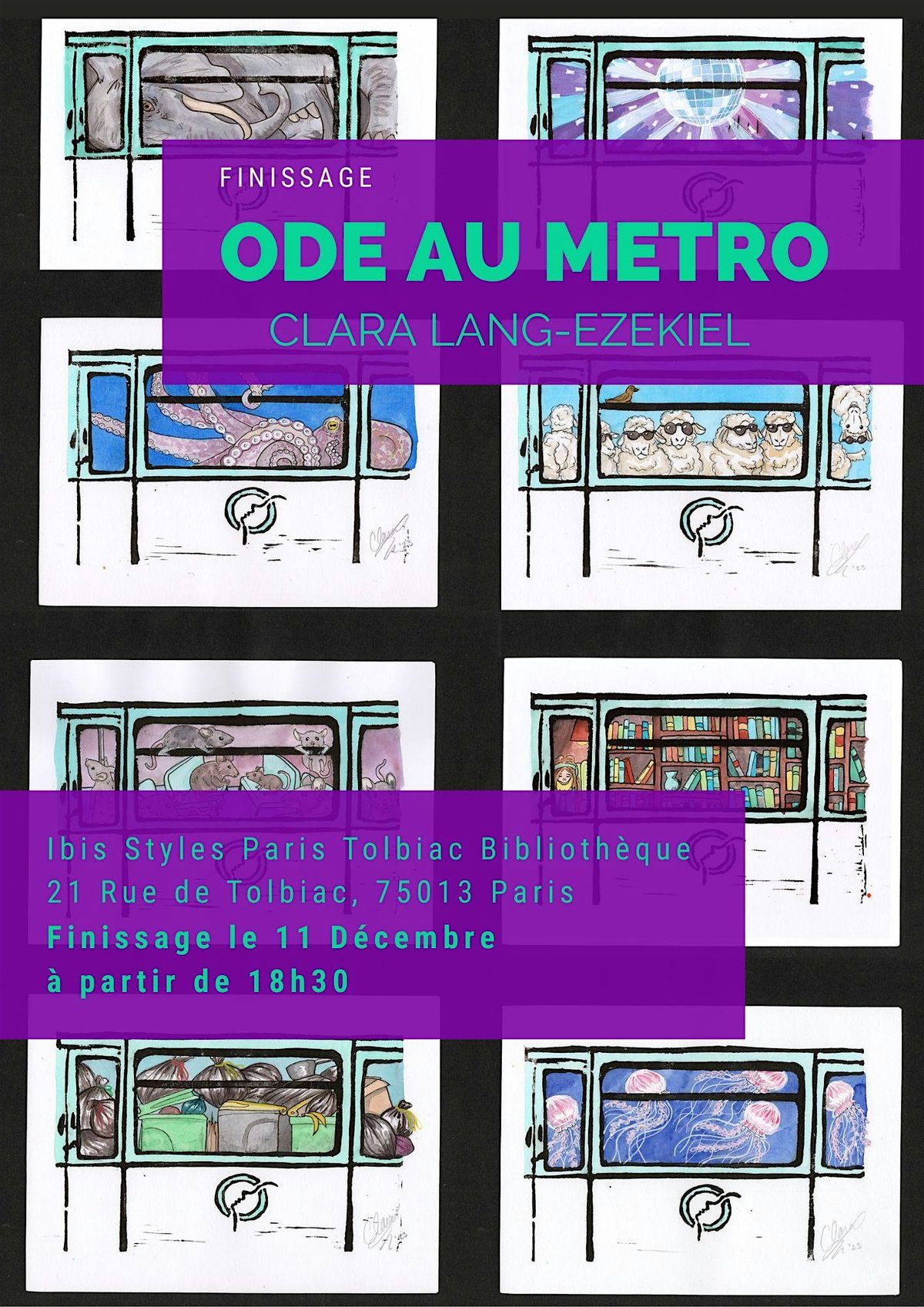 Finissage de l'exposition Ode au Metro de l'artiste Clara Lang-Ezekiel