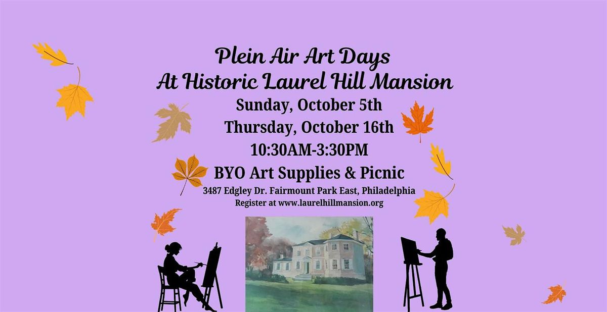 En plein air, Come make art on the grounds of Laurel Hill Mansion, 16 October | Event in Philadelphia | AllEvents