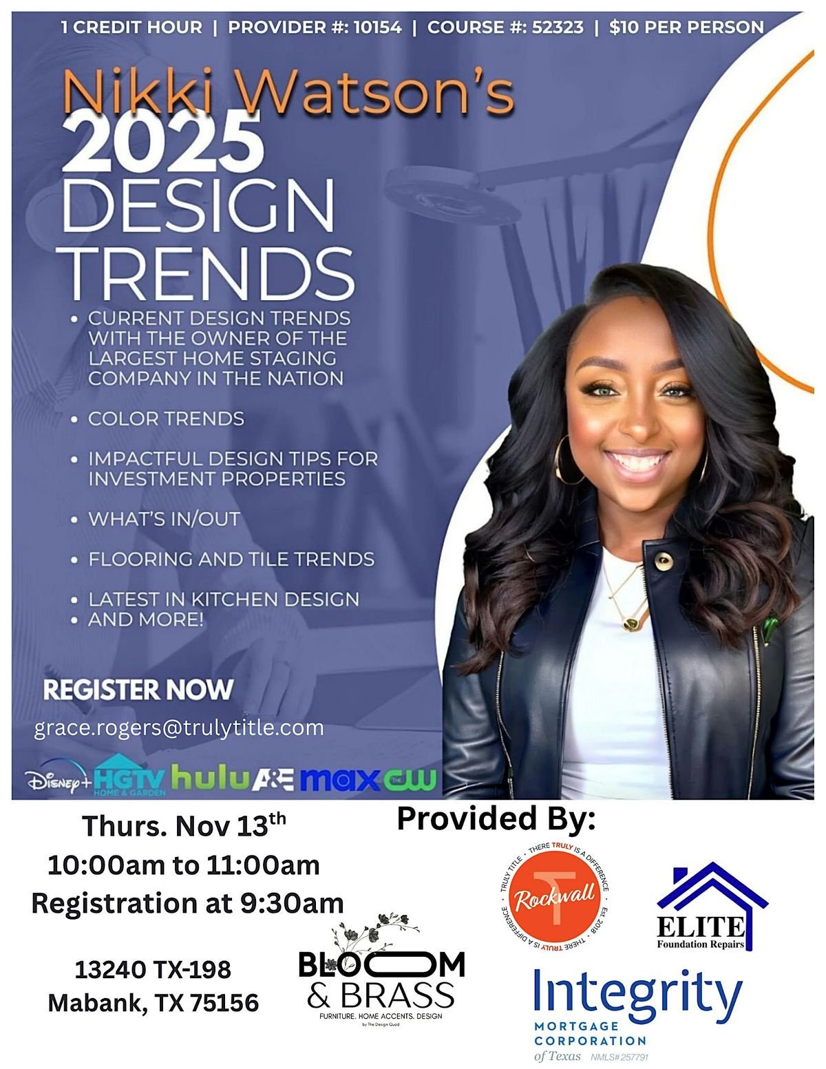 Design Trends - CE Course# 52323 ($10) Mabank, 13 November | Event in Mabank | AllEvents