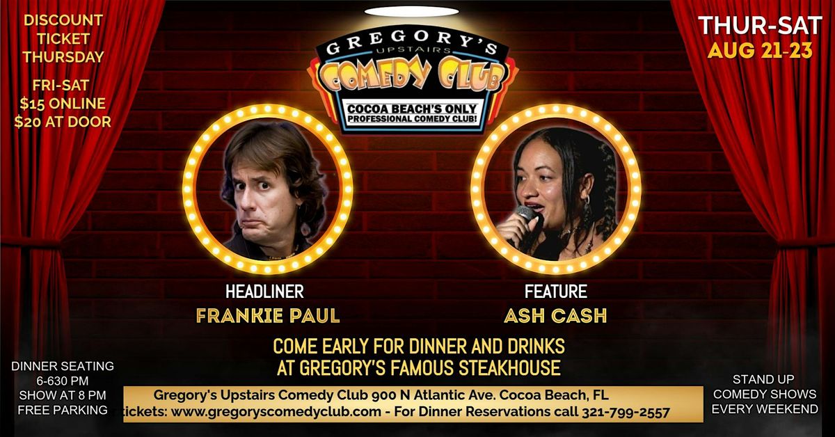 Aug 21- Sat Aug 23  Gregory's Comedy Club, 21 August | Event in Cocoa Beach | AllEvents