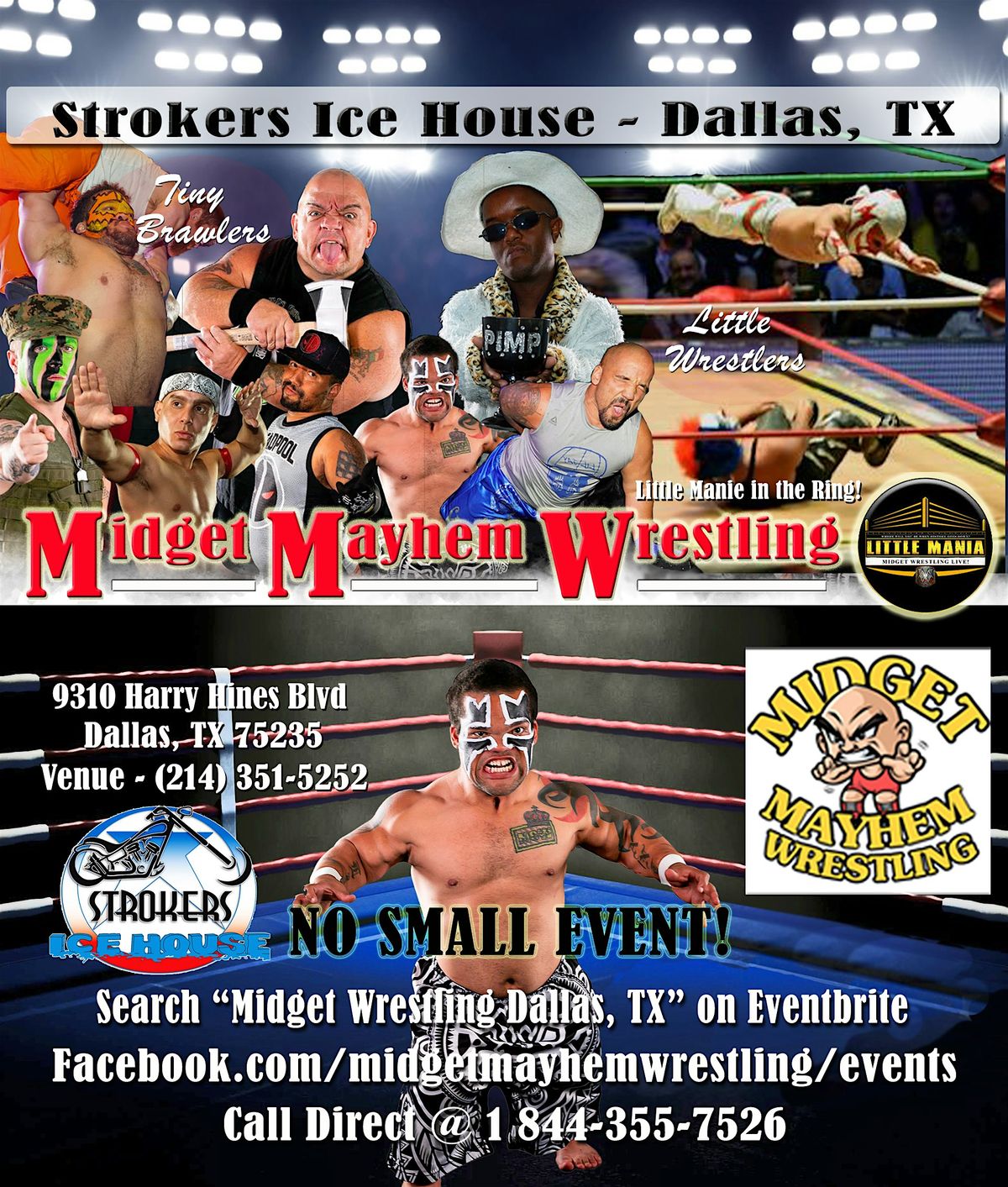 Midget Mayhem Wrestling Rips Through the Ring! Dallas TX 16+, 6 November | Event in Dallas | AllEvents