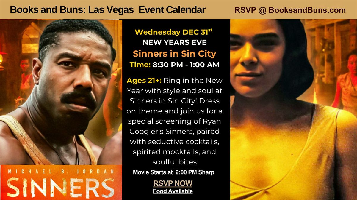 NYE "Sinners" in Sin City: Movie Screening - A Great Time at Books and Buns, 31 December | AllEvents