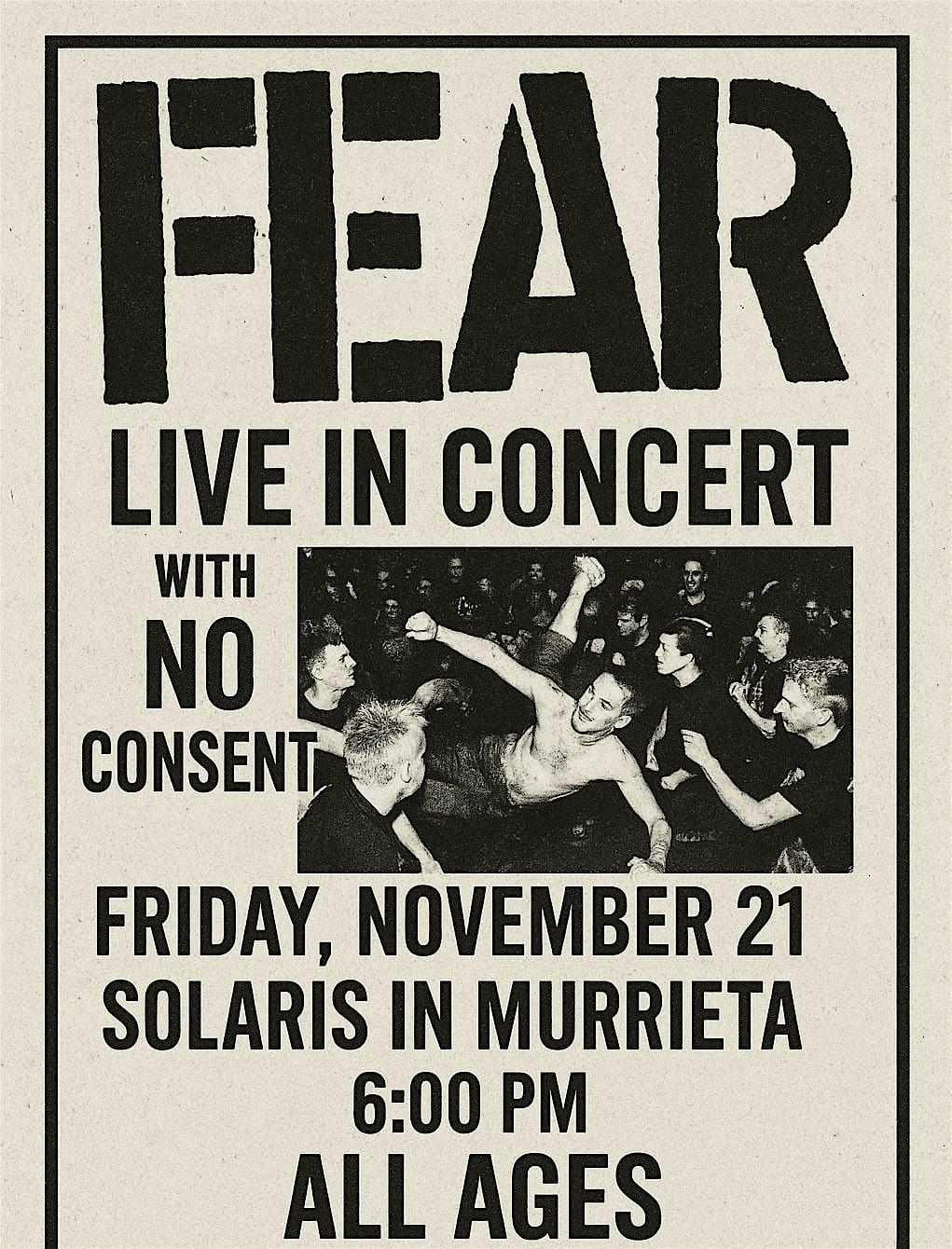 Fear Live in Concert in Murrieta at Solaris, 21 November | Event in Murrieta | AllEvents