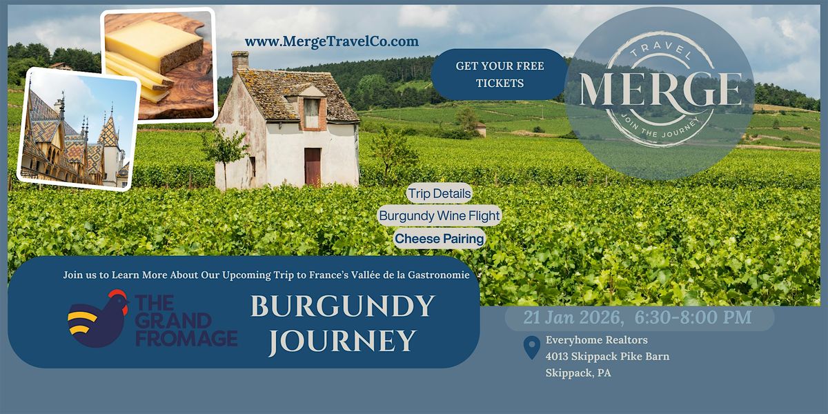 Burgundy Wine Flight and Cheese Pairing & Info on France 2026 Trip, 21 January | Event in Skippack | AllEvents