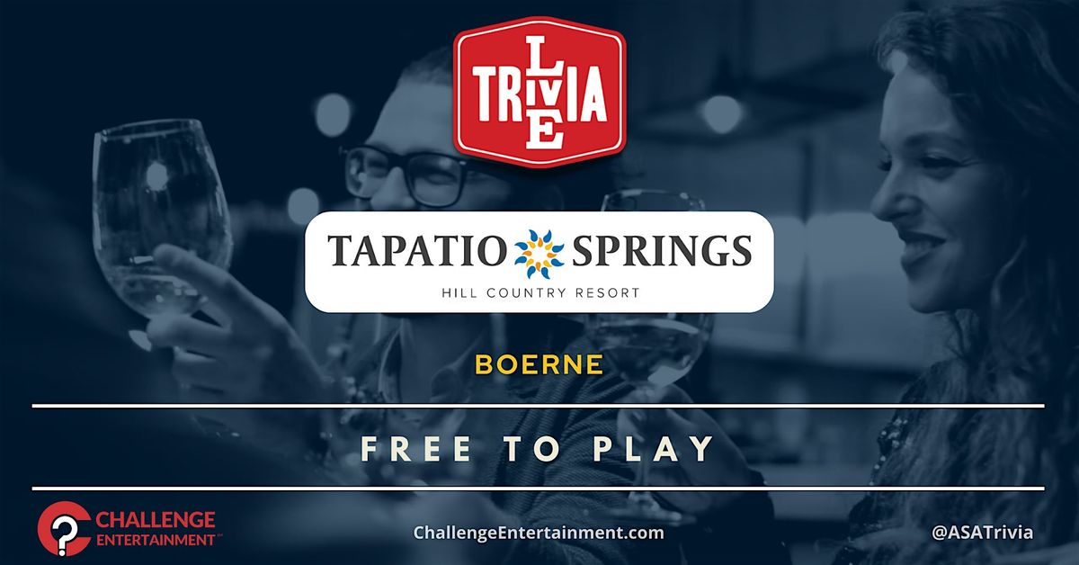 Live Trivia Nights each1st Thursday Monthly at Tapatio Springs HCR | Event in Boerne | AllEvents